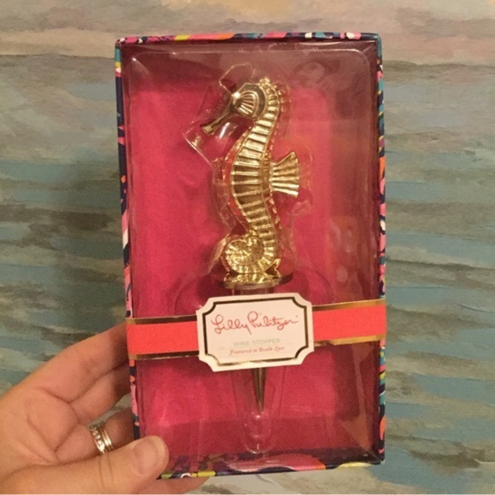 New Gold Seahorse Wine Bottle Stopper by Lilly Pulitzer